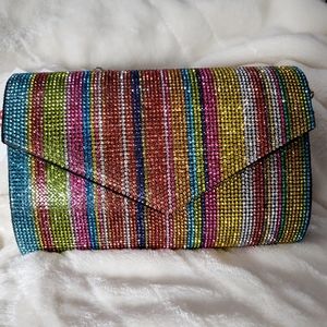 Rainbow rhinestone purse.